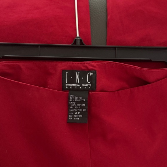 Y2K INC International Concepts Red Side Zippered Fully Lined Pants Size 4 Petite - Picture 5 of 10